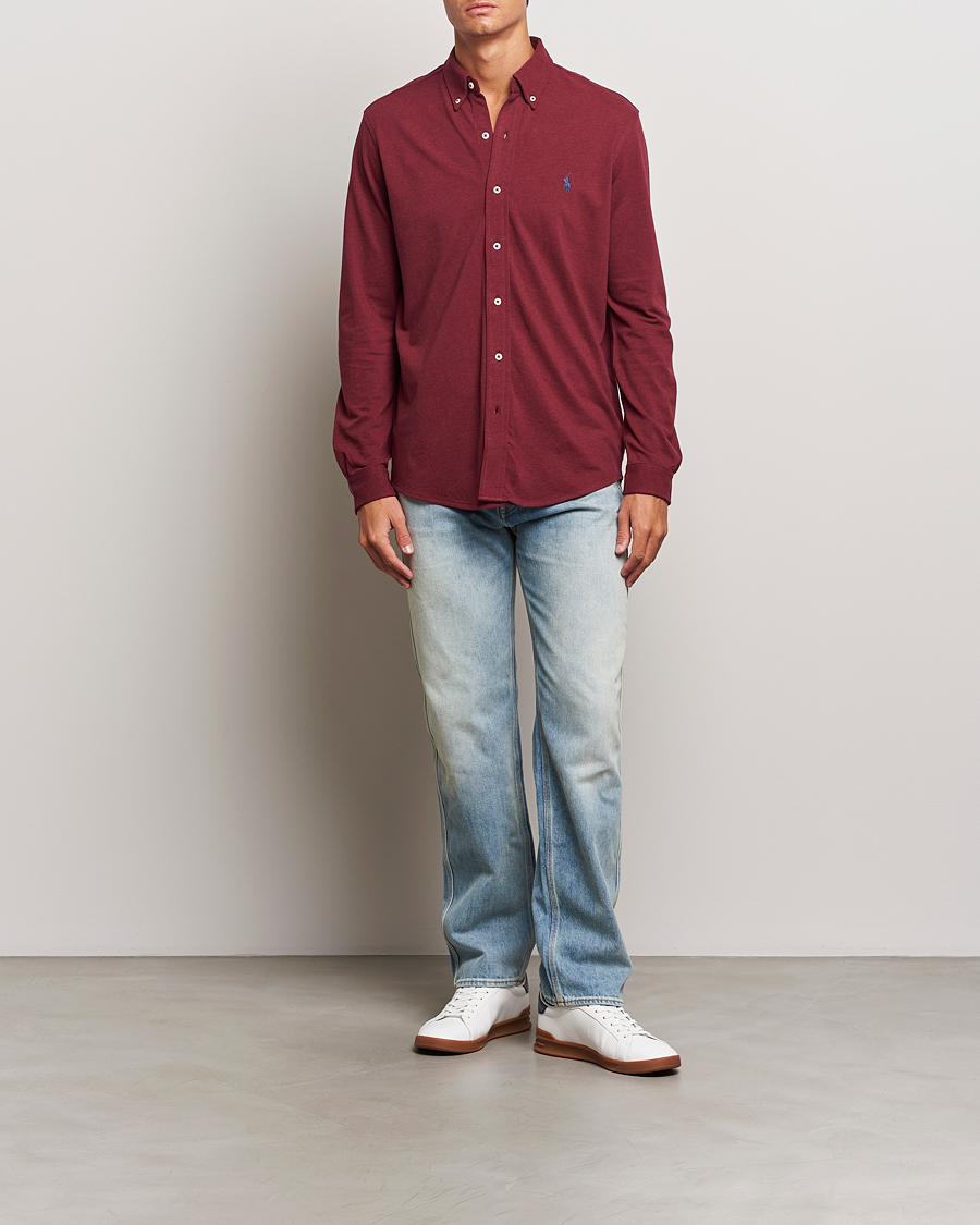 Herre | Skjorter | Polo Ralph Lauren | Featherweight Mesh Shirt Vintage Port Heather