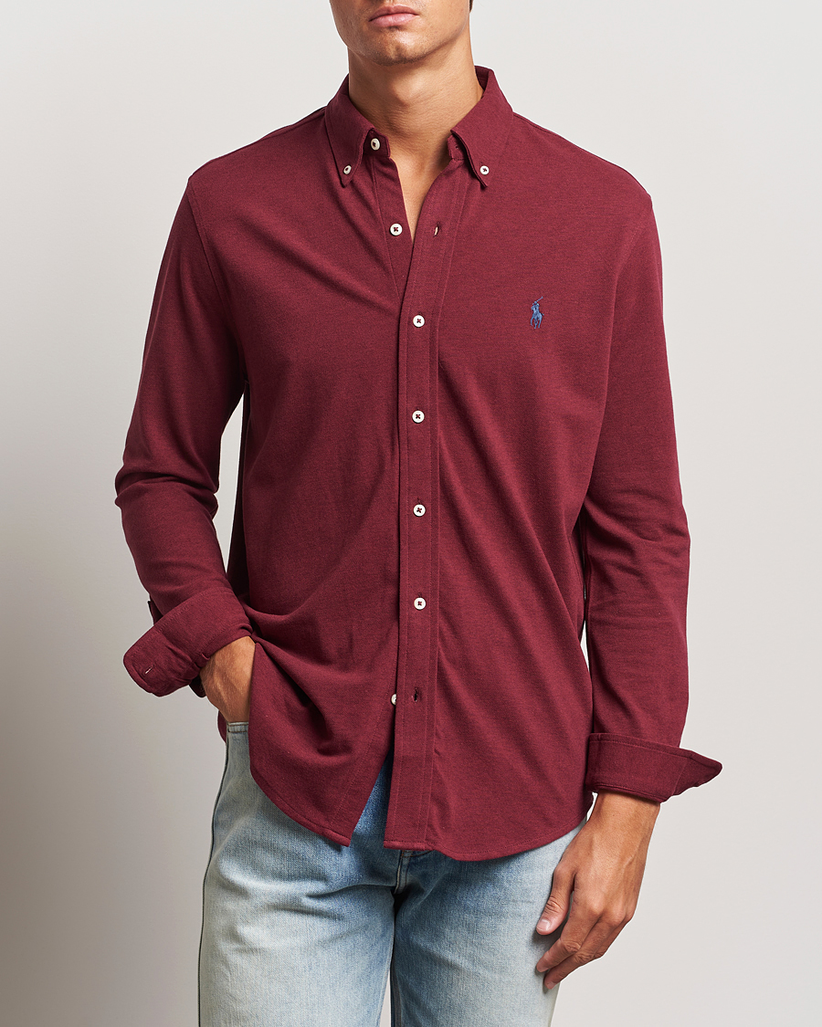 Herre | Skjorter | Polo Ralph Lauren | Featherweight Mesh Shirt Vintage Port Heather