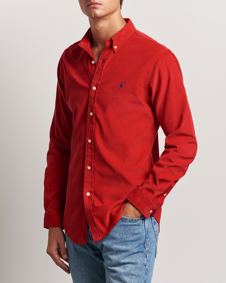 Herre | Skjorter | Polo Ralph Lauren | Slim Fit Corduroy Shirt Martin Red