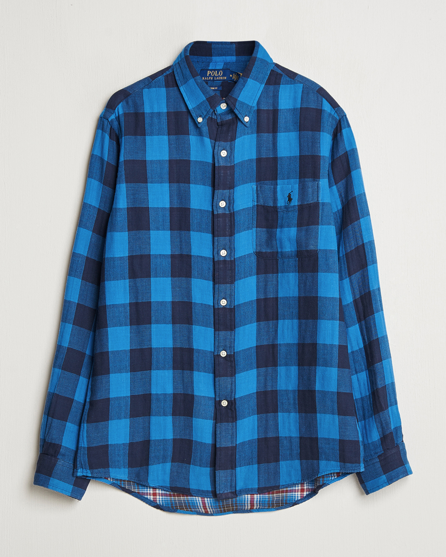 Herre | Skjorter | Polo Ralph Lauren | Double Face Custom Fit Check Shirt Royal/Black