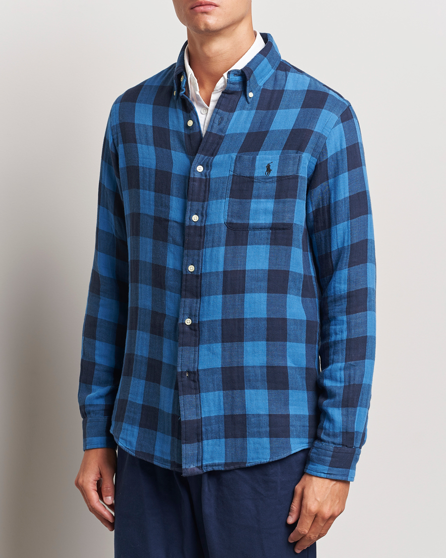 Herre | Skjorter | Polo Ralph Lauren | Double Face Custom Fit Check Shirt Royal/Black