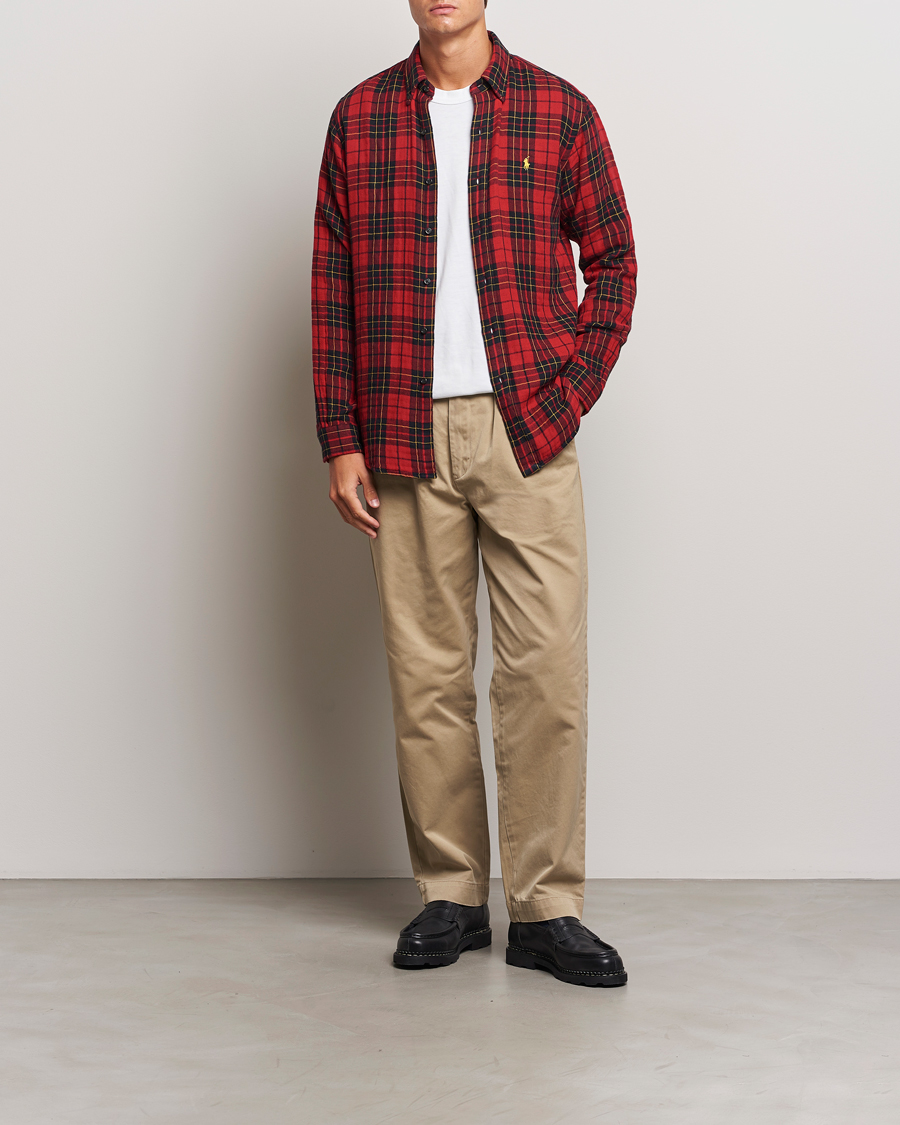Herre | Skjorter | Polo Ralph Lauren | Custom Fit Double Faced Checked Shirt Red/Black