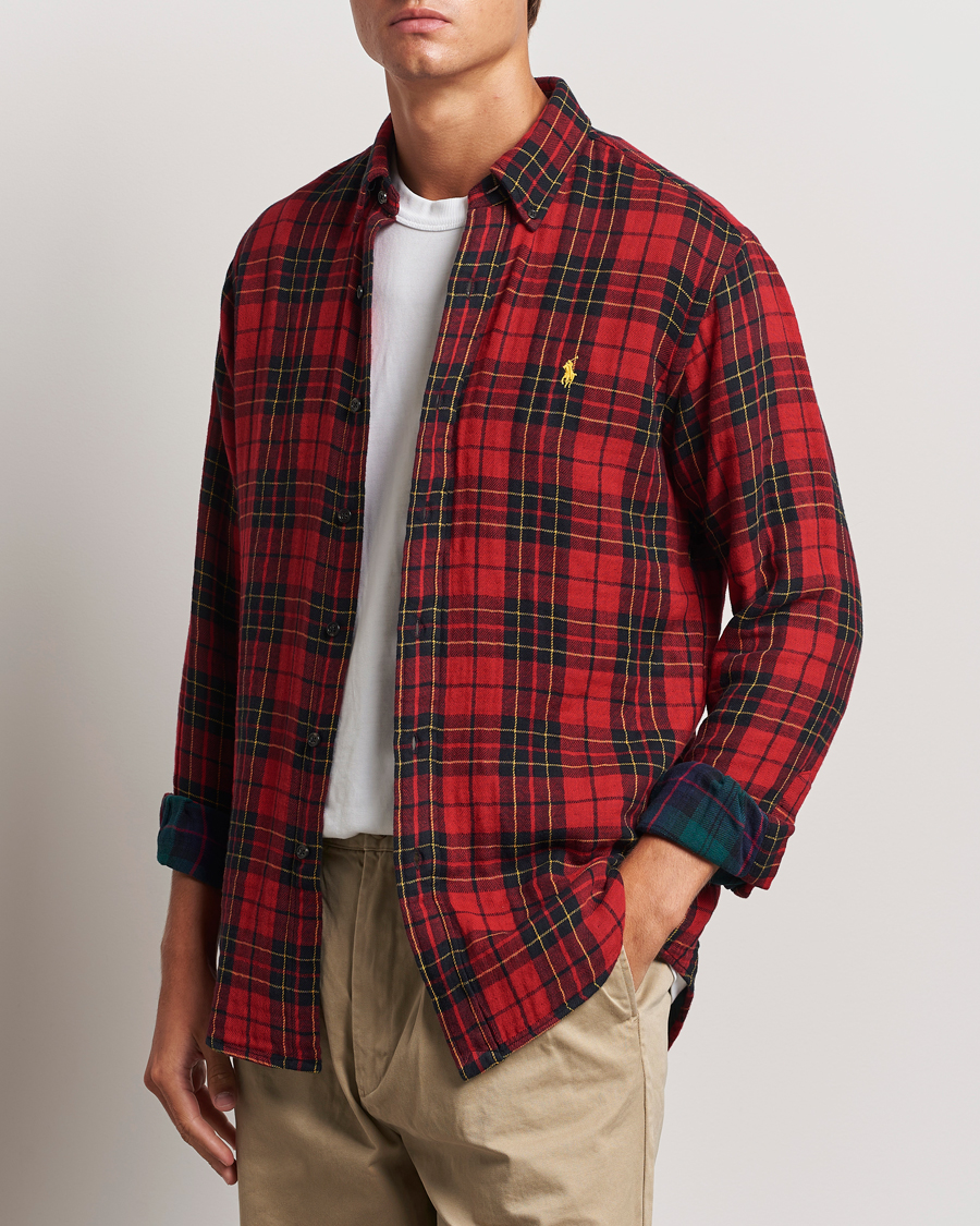 Herre | Skjorter | Polo Ralph Lauren | Custom Fit Double Faced Checked Shirt Red/Black