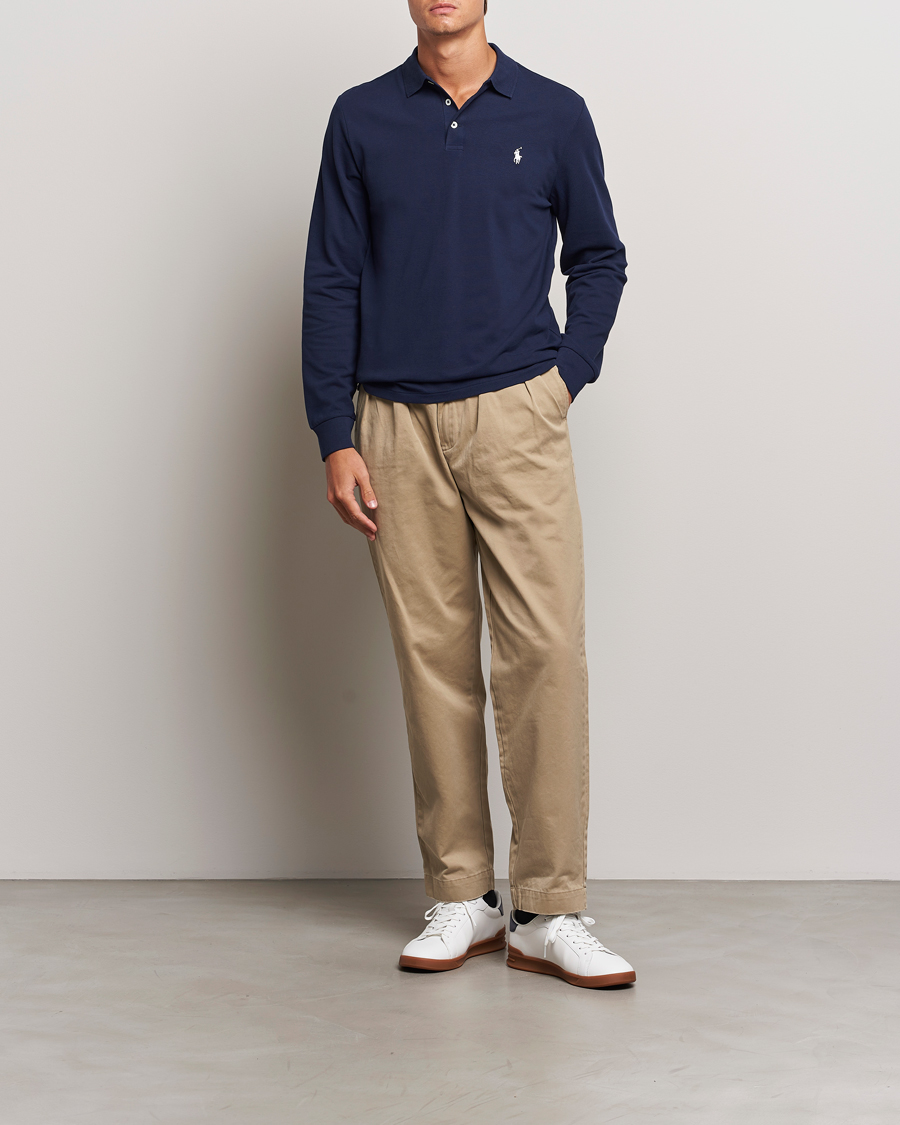 Herre | Gensere | Polo Ralph Lauren | Custom Slim Fit Long Sleeve Polo Refined Navy