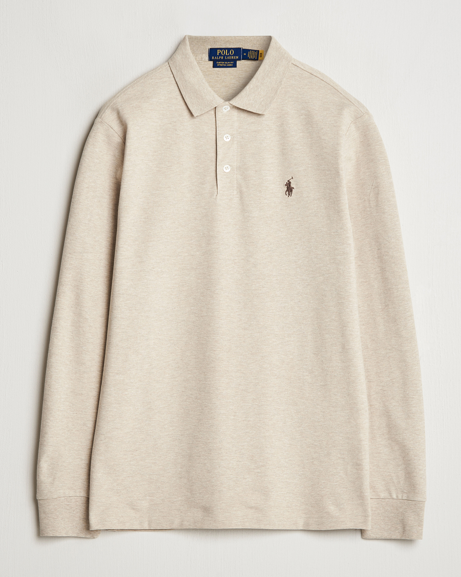 Herre | Gensere | Polo Ralph Lauren | Custom Slim Fit Long Sleeve Polo Expedition Dune Heather