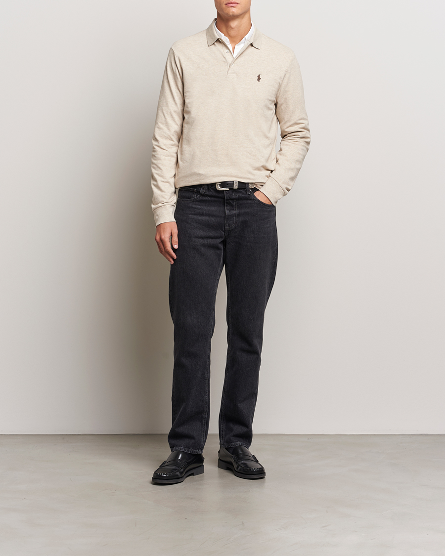 Herre | Gensere | Polo Ralph Lauren | Custom Slim Fit Long Sleeve Polo Expedition Dune Heather