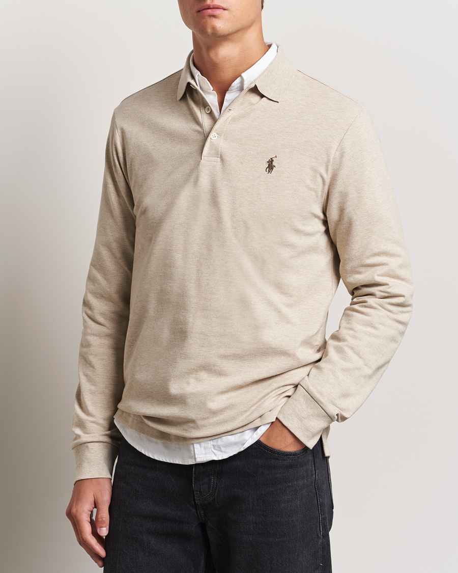 Herre | Gensere | Polo Ralph Lauren | Custom Slim Fit Long Sleeve Polo Expedition Dune Heather