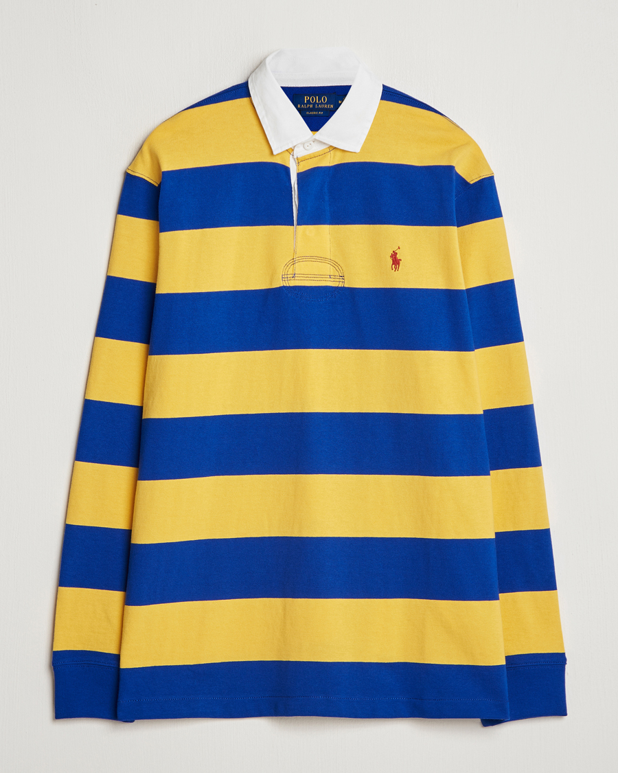 Herre | Gensere | Polo Ralph Lauren | Jersey Striped Rugger Yellow/Classic Azure