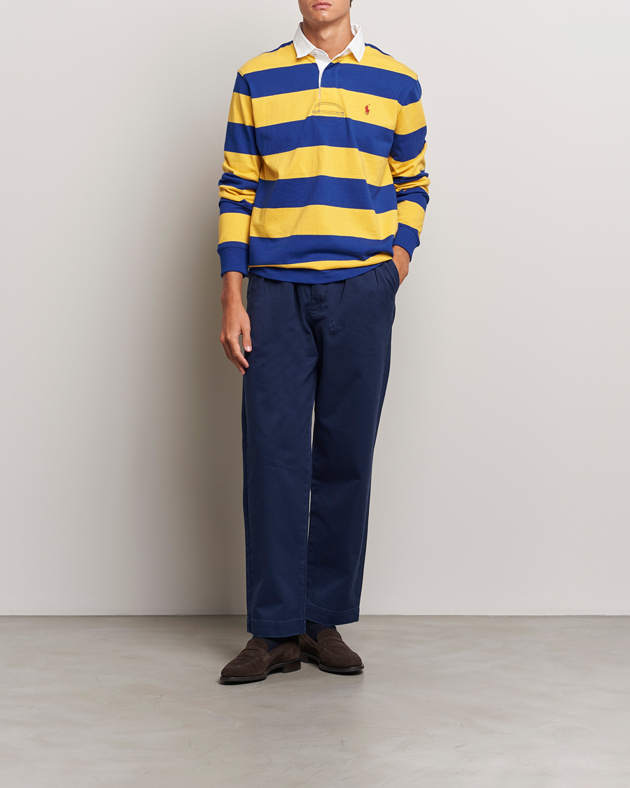 Herre | Gensere | Polo Ralph Lauren | Jersey Striped Rugger Yellow/Classic Azure