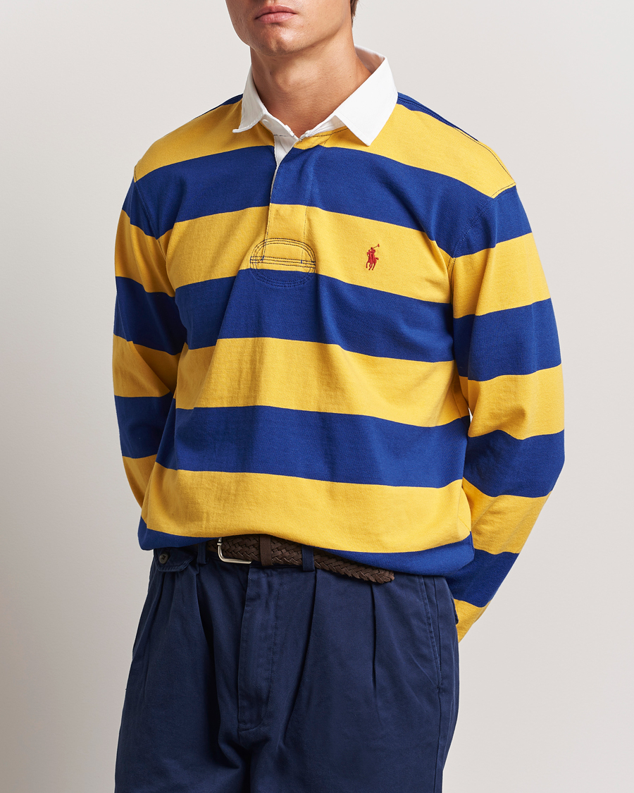 Herre | Gensere | Polo Ralph Lauren | Jersey Striped Rugger Yellow/Classic Azure