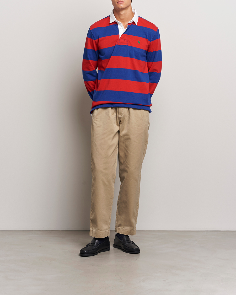 Herre | Gensere | Polo Ralph Lauren | Jersey Striped Rugger Red/Classic Azure