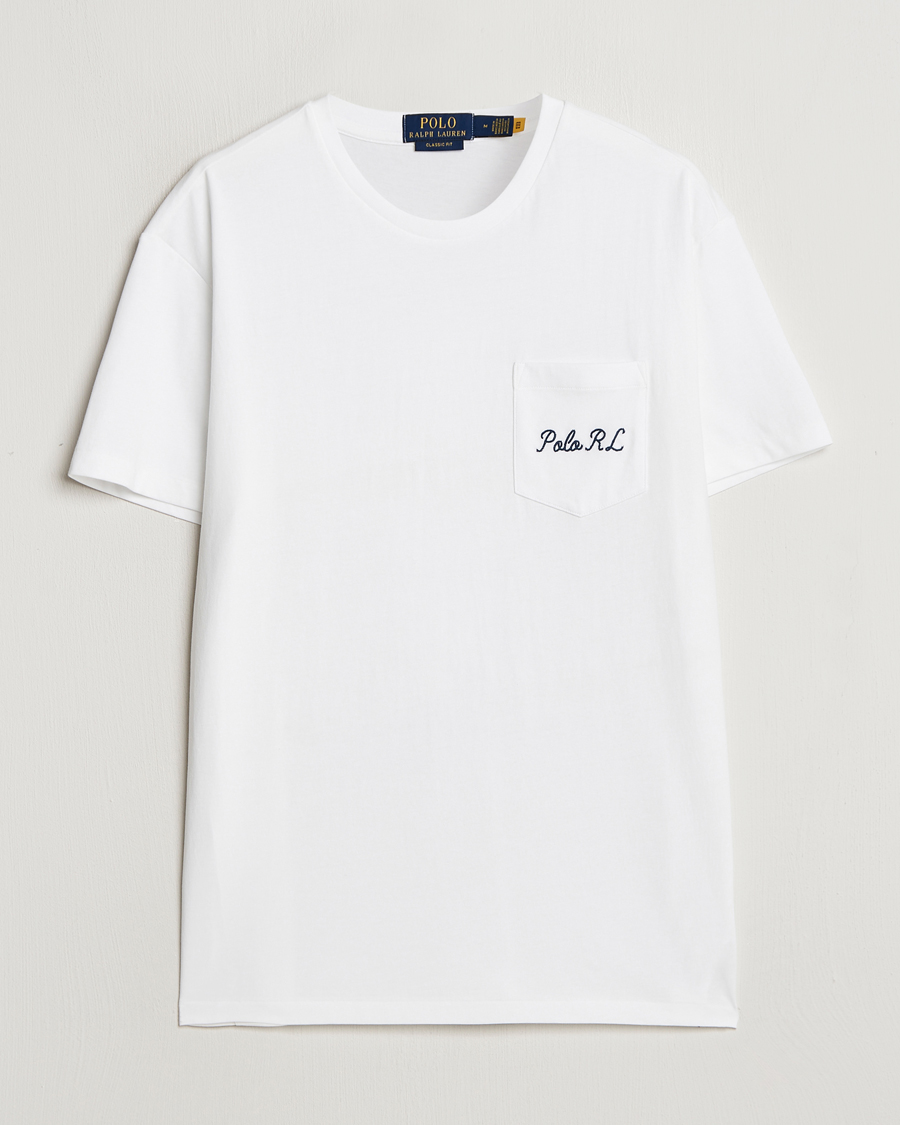 Herre | T-Shirts | Polo Ralph Lauren | Pocket Tee White Varsity Bear