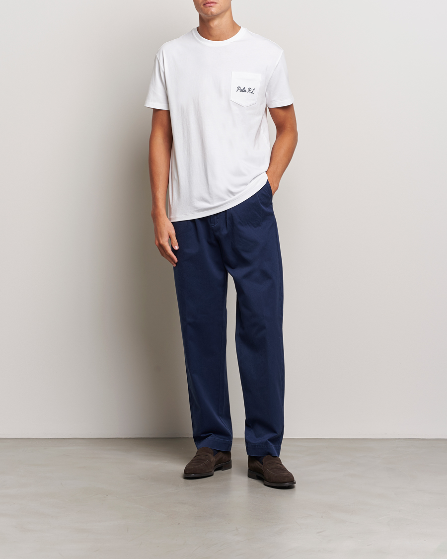 Herre | T-Shirts | Polo Ralph Lauren | Pocket Tee White Varsity Bear