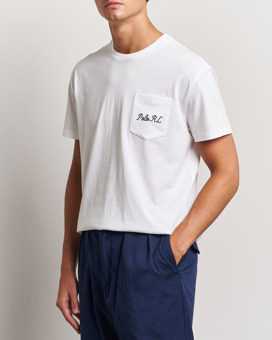 Herre | T-Shirts | Polo Ralph Lauren | Pocket Tee White Varsity Bear