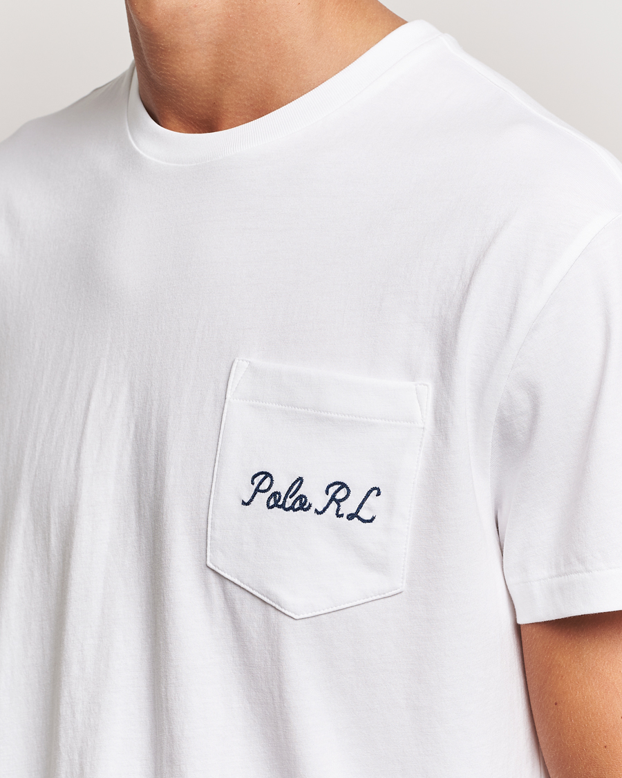 Herre | T-Shirts | Polo Ralph Lauren | Pocket Tee White Varsity Bear