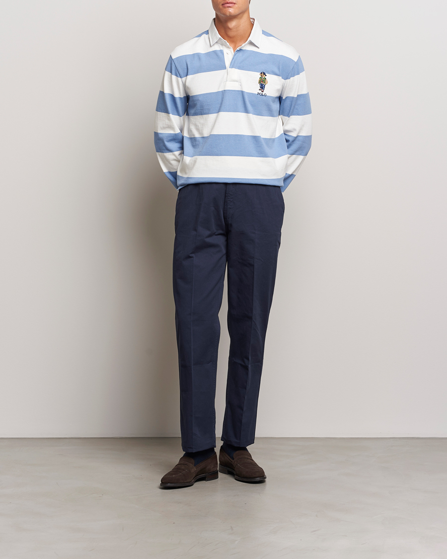 Herre | Gensere | Polo Ralph Lauren | Striped Rugby Varsity Bear Campus Blue/White
