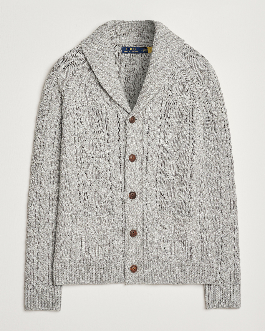 Herre | Gensere | Polo Ralph Lauren | Cotton Shawl Cardigan Grey Combo