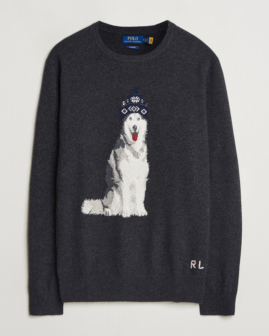 Herre | Gensere | Polo Ralph Lauren | Holiday Dog Cashmere Sweater Dark Granite Heather