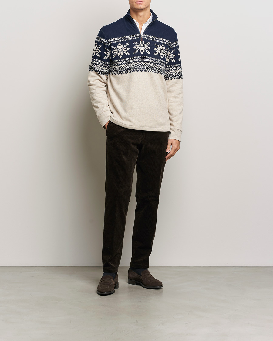 Herre | Gensere | Polo Ralph Lauren | Half-Zip Fairisle Sweater Andres Geomatric Navy