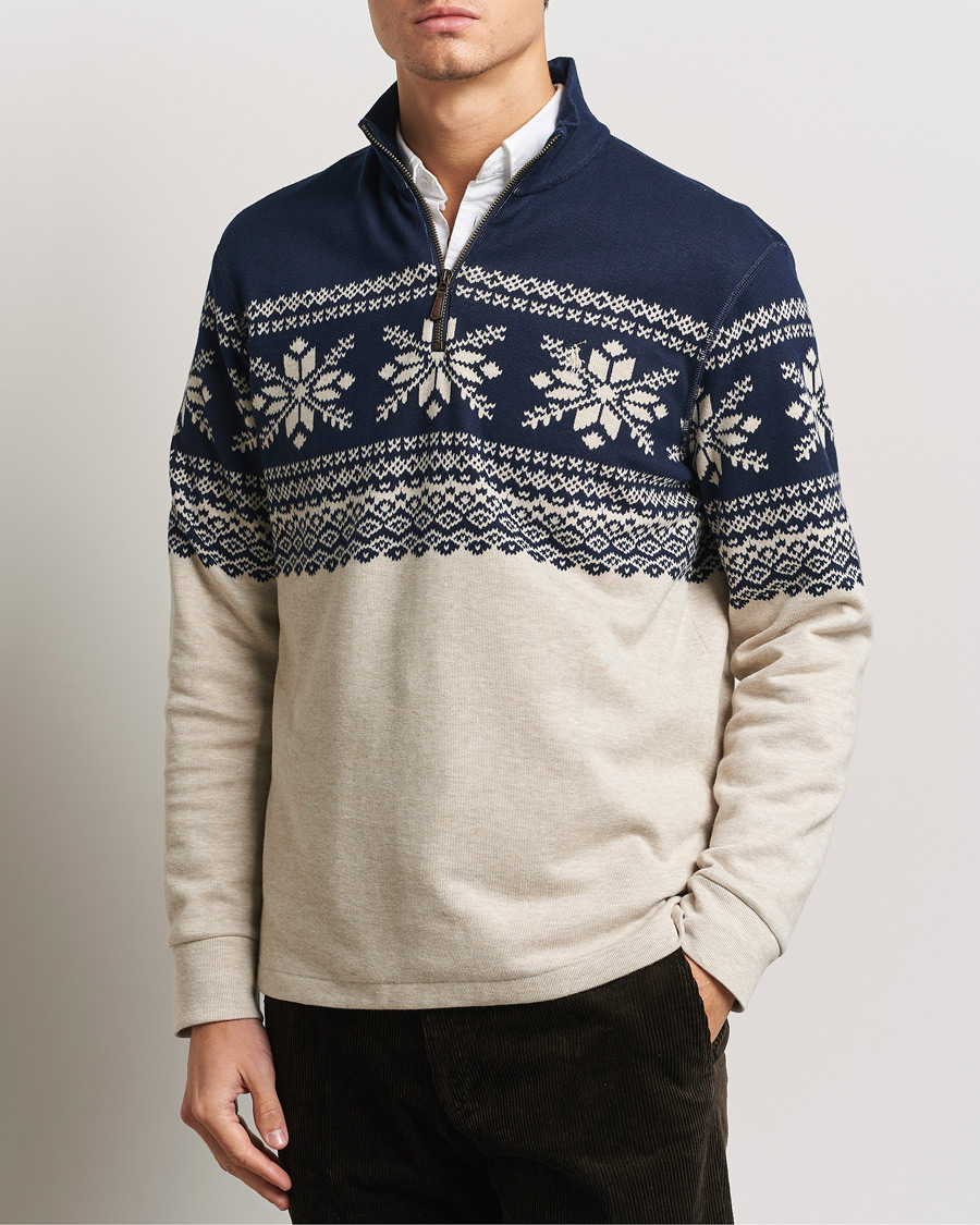 Herre | Gensere | Polo Ralph Lauren | Half-Zip Fairisle Sweater Andres Geomatric Navy
