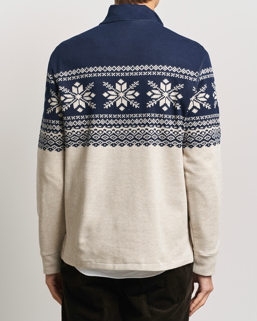 Herre | Gensere | Polo Ralph Lauren | Half-Zip Fairisle Sweater Andres Geomatric Navy