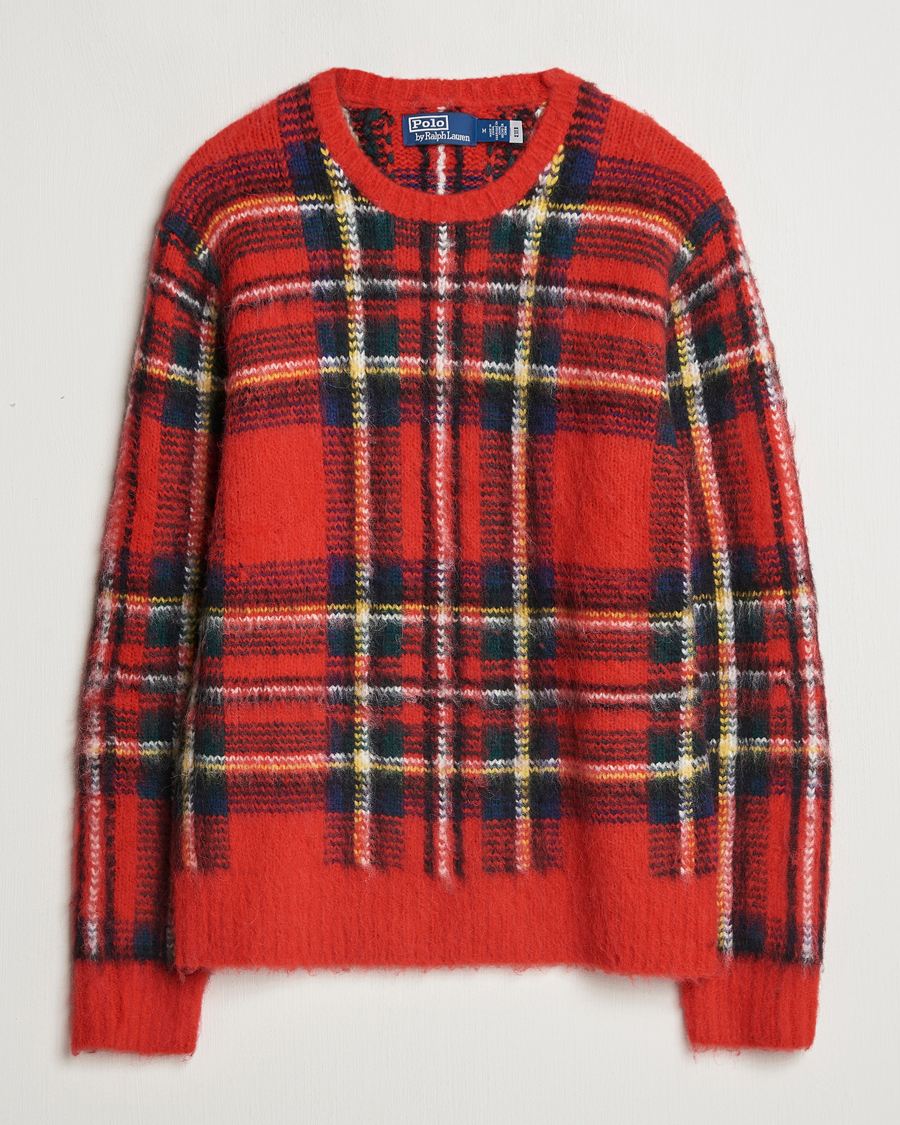 Herre | Gensere | Polo Ralph Lauren | Plaid Wool Sweater Red Combo