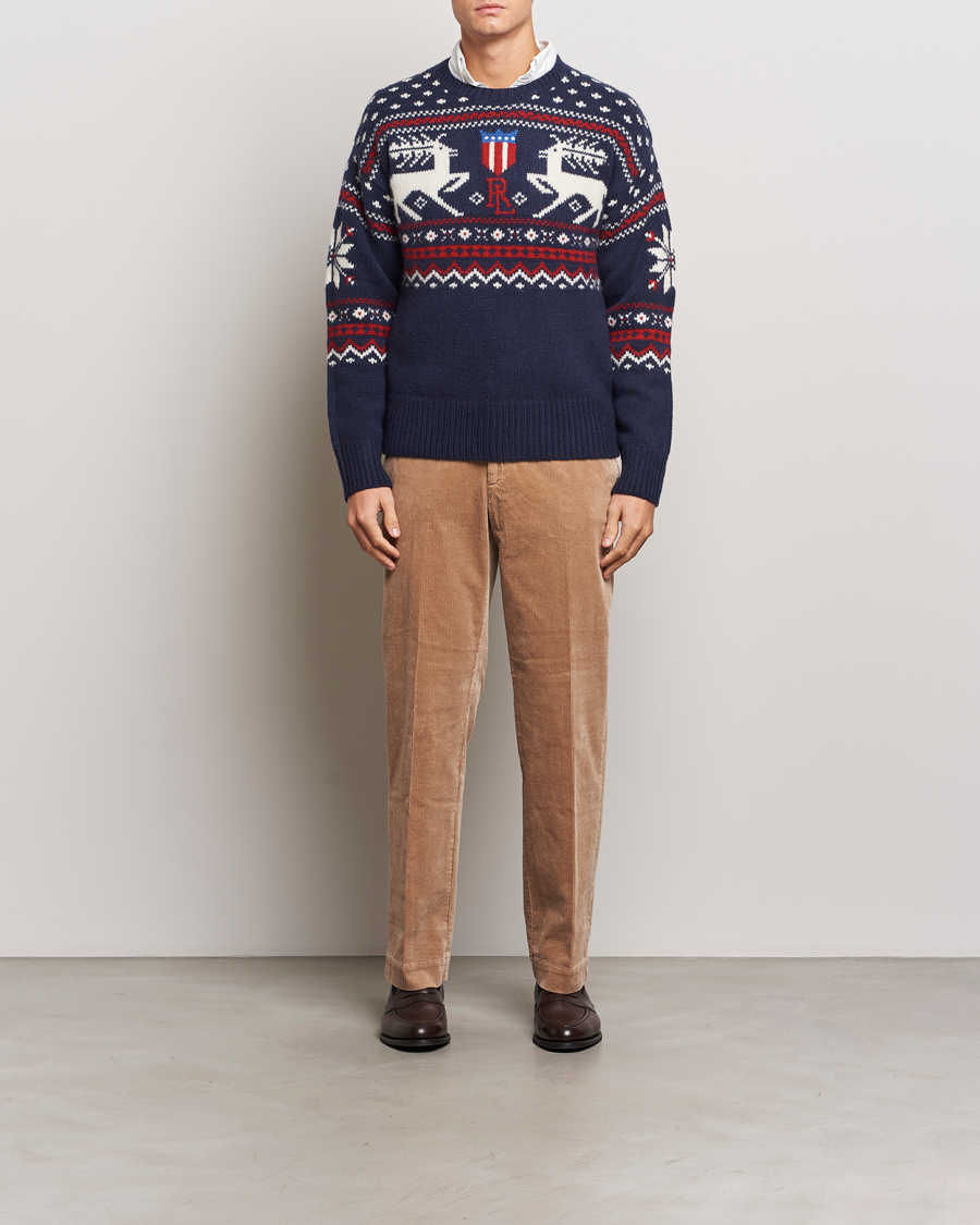 Herre | Gensere | Polo Ralph Lauren | Raindeer Wool Sweater Navy Combo