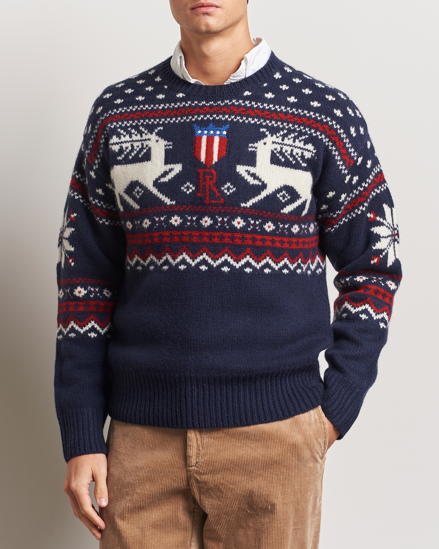 Herre | Gensere | Polo Ralph Lauren | Raindeer Wool Sweater Navy Combo