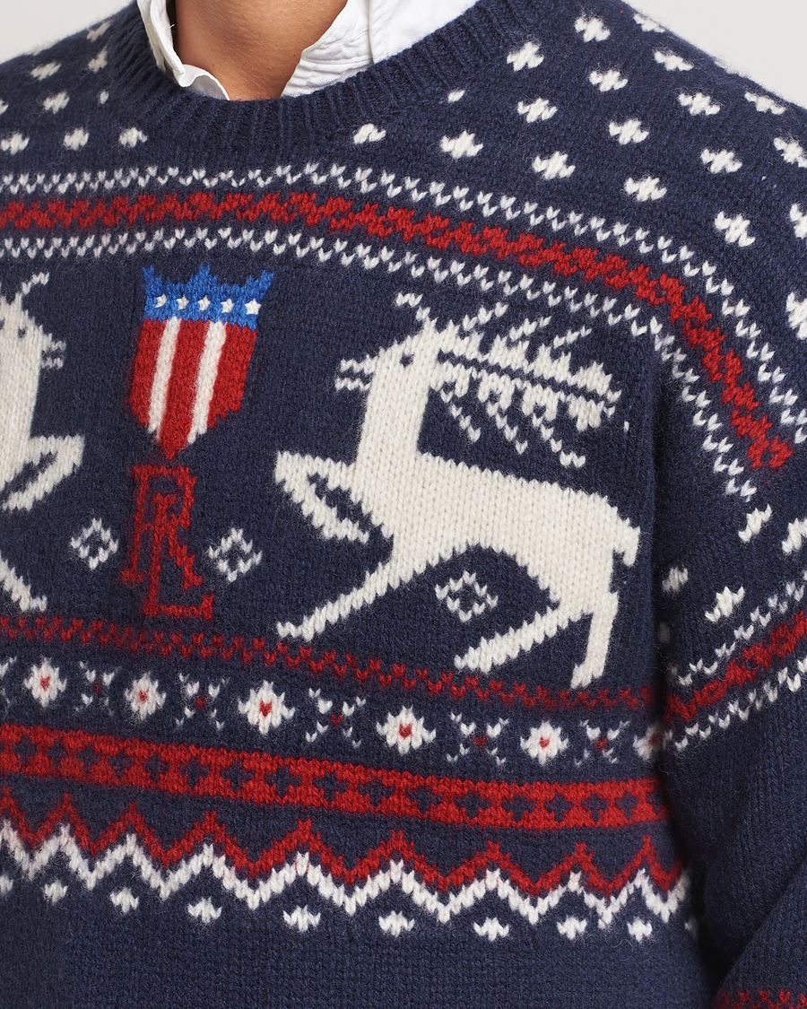 Herre | Gensere | Polo Ralph Lauren | Raindeer Wool Sweater Navy Combo
