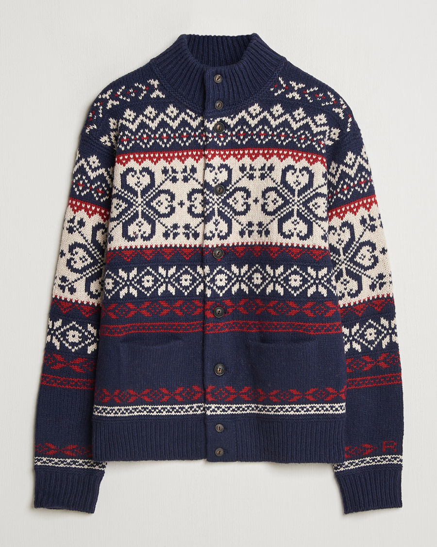Herre | Gensere | Polo Ralph Lauren | Wool Blend Cardigan Navy Combo