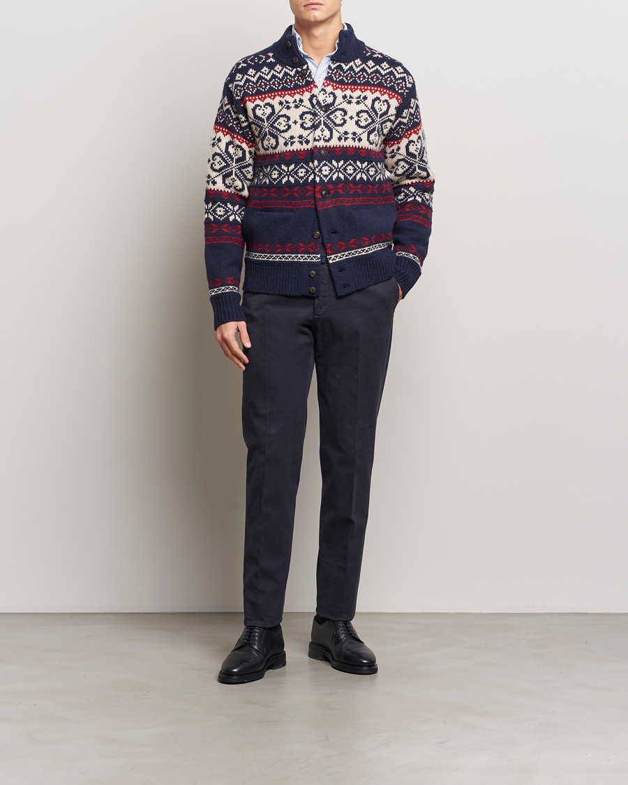 Herre | Gensere | Polo Ralph Lauren | Wool Blend Cardigan Navy Combo