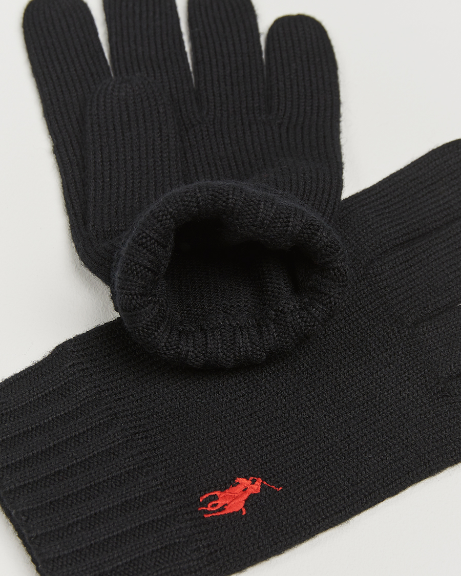 Herre | Polo Ralph Lauren Merino Gloves Polo Black | Polo Ralph Lauren | Merino Gloves Polo Black