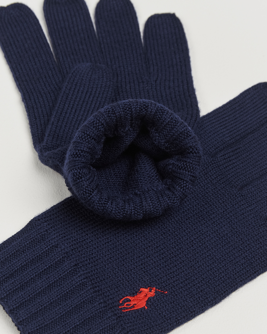 Herre | Polo Ralph Lauren Merino Gloves Hunter Navy | Polo Ralph Lauren | Merino Gloves Hunter Navy