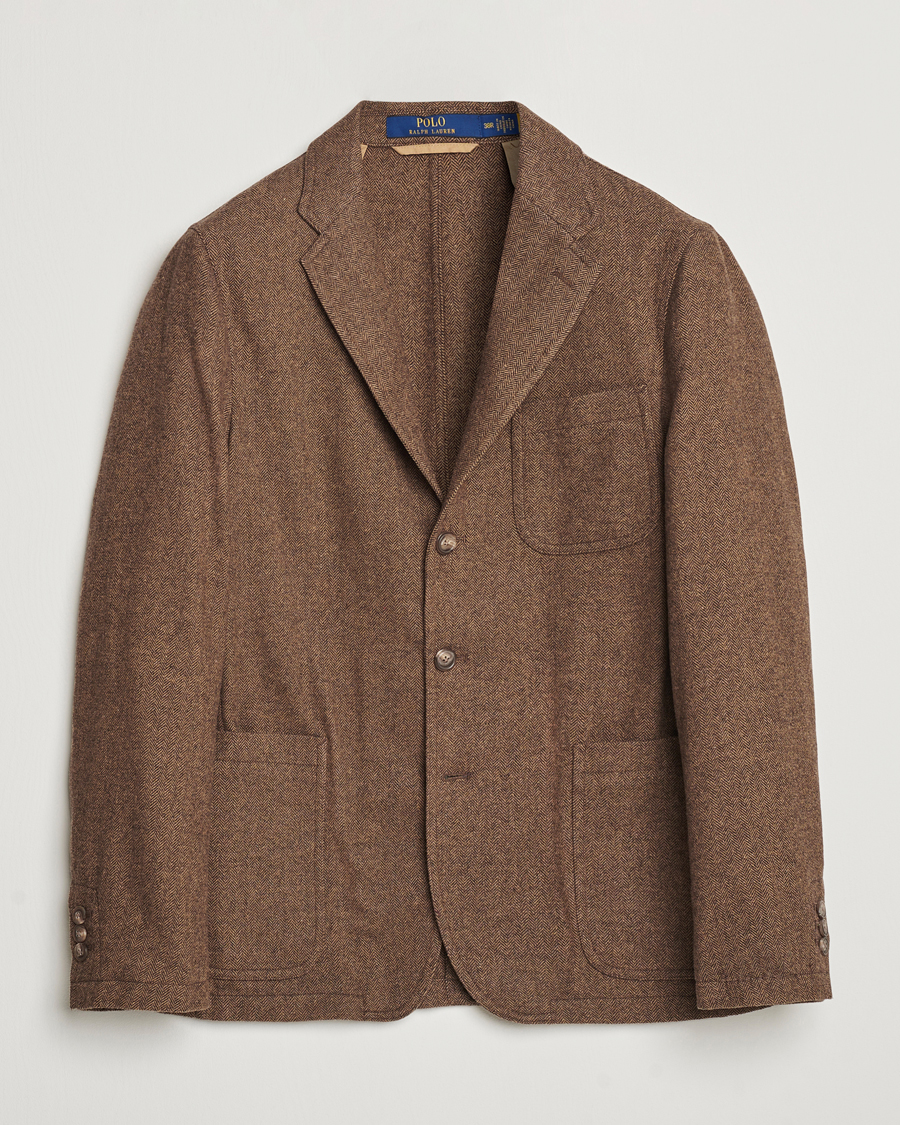 Herre | Dressjakker | Polo Ralph Lauren | Classic Herringbone Sportcoat Brown/Tan