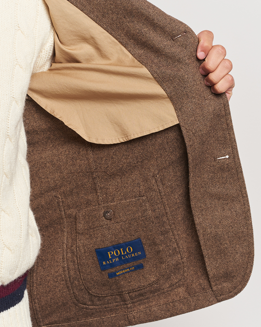 Herre | Dressjakker | Polo Ralph Lauren | Classic Herringbone Sportcoat Brown/Tan