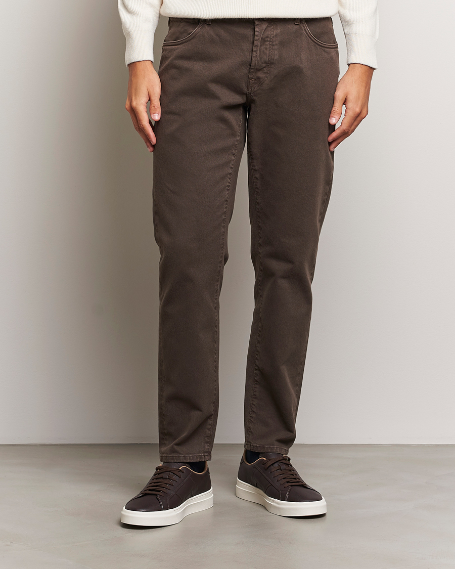 Herre | Bukser | Incotex | 5-Pocket Bull Denim Pants Dark Brown