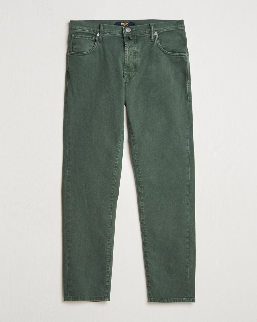 Herre | Bukser | Incotex | 5-Pocket Bull Denim Pants Dark Green