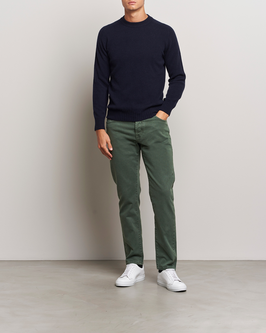 Herre | Bukser | Incotex | 5-Pocket Bull Denim Pants Dark Green