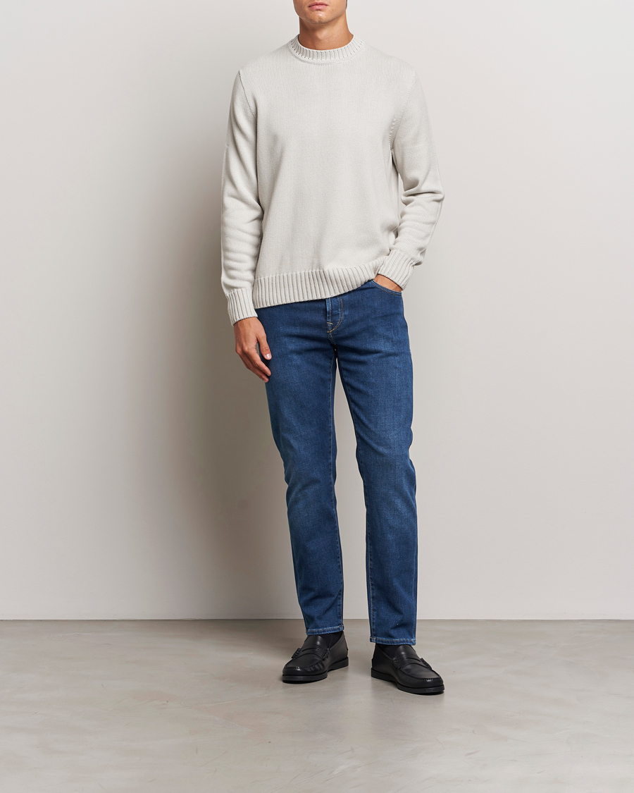 Herre | Jeans | Incotex | 5-Pocket Stretch Denim Medium Blue