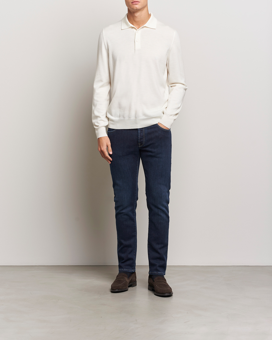 Herre | Jeans | Incotex | 5-Pocket Stretch Denim Dark Blue