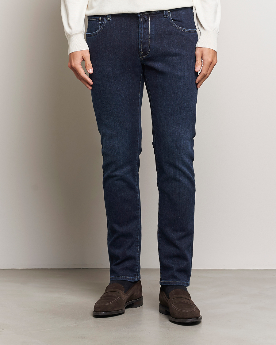 Herre | Jeans | Incotex | 5-Pocket Stretch Denim Dark Blue