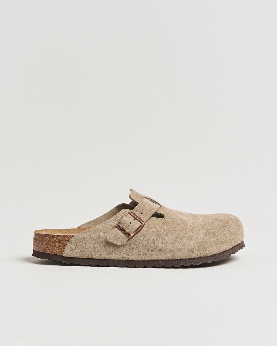Herre | Sandaler og tøfler | BIRKENSTOCK | Boston Soft Footbed Taupe Suede
