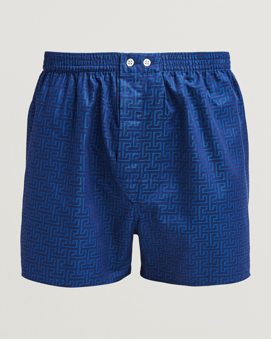 Herre | Undertøy | Derek Rose | Classic Fit Woven Cotton Boxer Shorts Navy