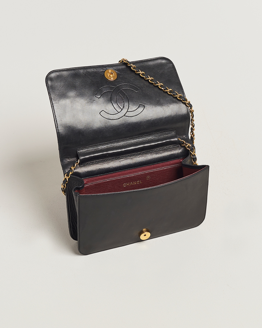 Herre | Chanel Pre-Owned Single Full Flap Bag Black Lambskin | Chanel Pre-Owned | Single Full Flap Bag Black Lambskin