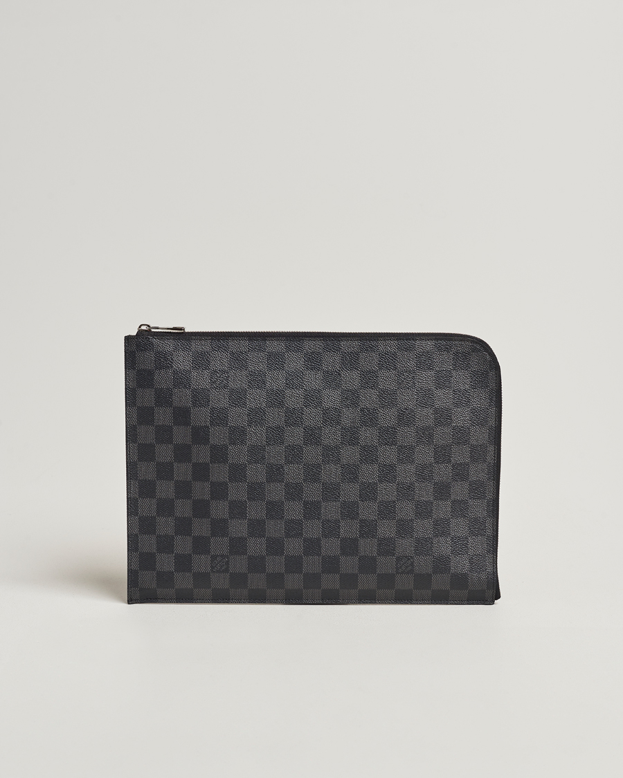 Herre | Louis Vuitton Pre-Owned Poche Joule GM Clutch Bag Damier Graphite | Louis Vuitton Pre-Owned | Poche Joule GM Clutch Bag Damier Graphite