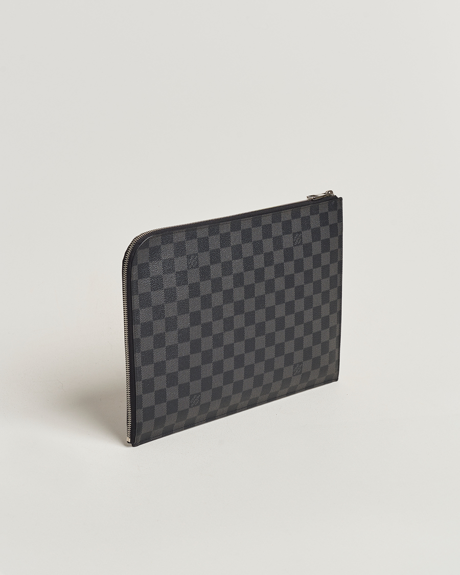 Herre | Louis Vuitton Pre-Owned Poche Joule GM Clutch Bag Damier Graphite | Louis Vuitton Pre-Owned | Poche Joule GM Clutch Bag Damier Graphite