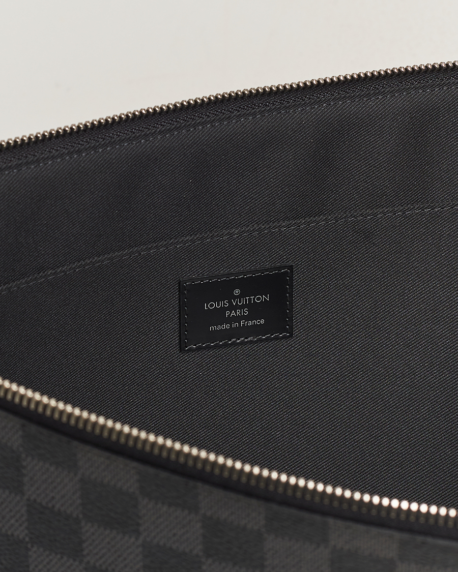 Herre | Louis Vuitton Pre-Owned Poche Joule GM Clutch Bag Damier Graphite | Louis Vuitton Pre-Owned | Poche Joule GM Clutch Bag Damier Graphite