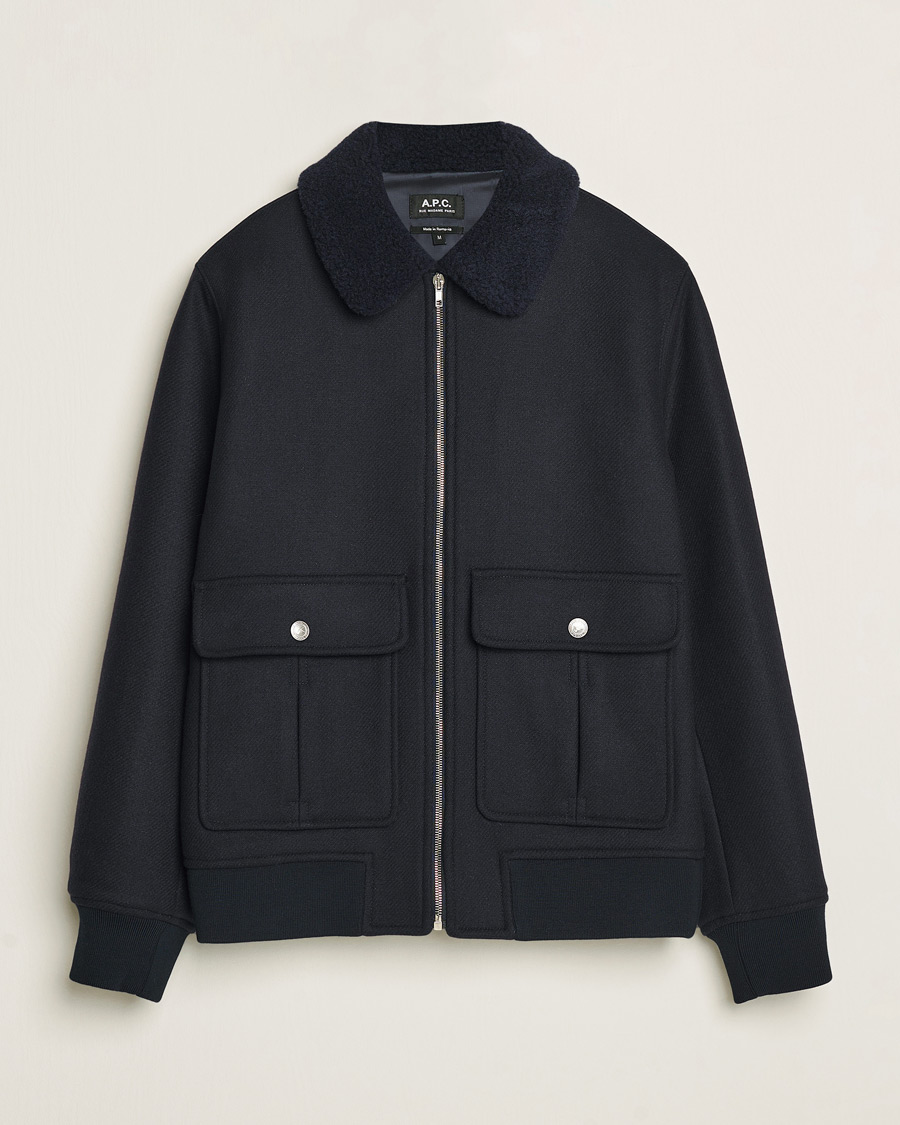 Herre | Jakker | A.P.C. | Ben Shearling Bomber Jacket Dark Navy