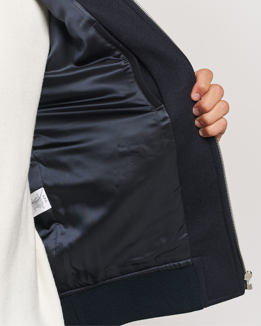 Herre | Jakker | A.P.C. | Ben Shearling Bomber Jacket Dark Navy