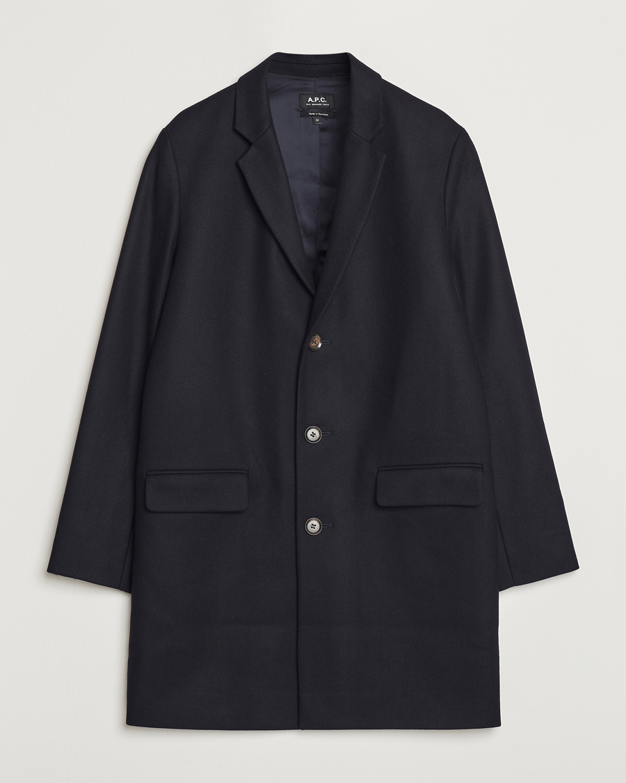 Herre | Jakker | A.P.C. | Visconti Wool/Cashmere Coat Dark Blue